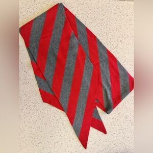 GAP Women’s Red and Gray Striped Scarf